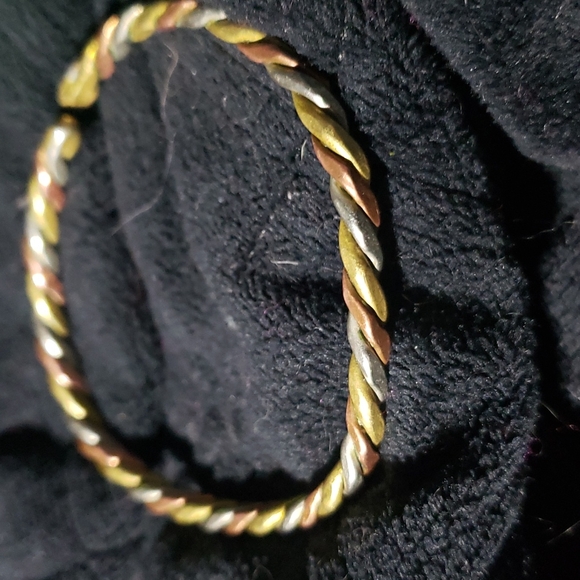 Vintage brass,copper and silver twist bracelet - Picture 2 of 3
